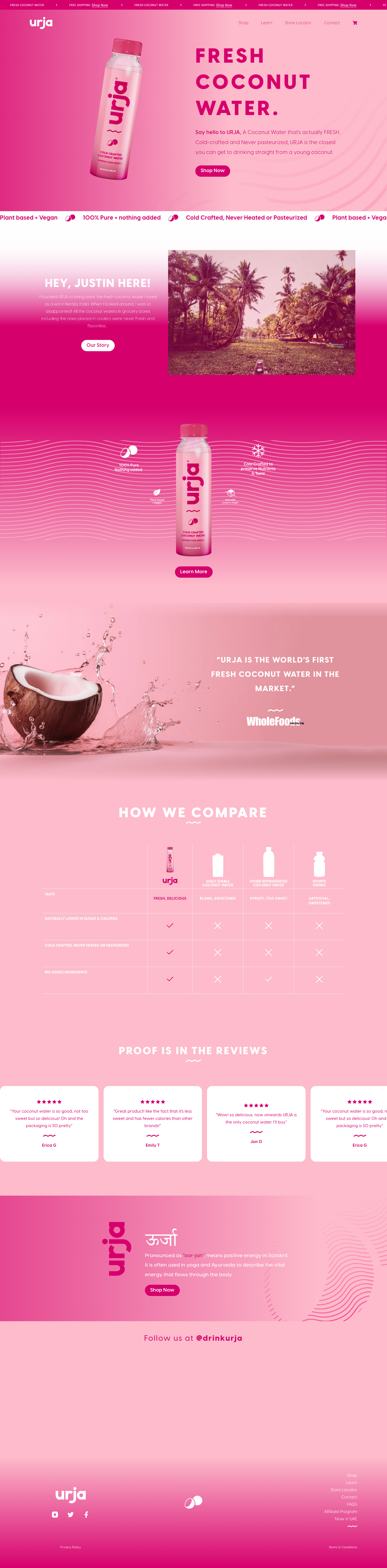 Drink Urja e-commerce website