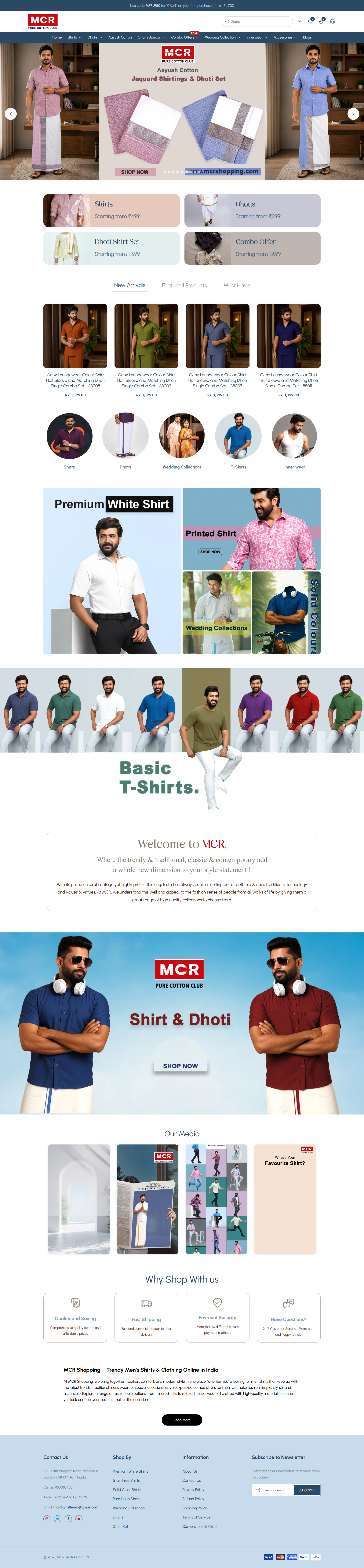 MCR Shopping e-commerce website