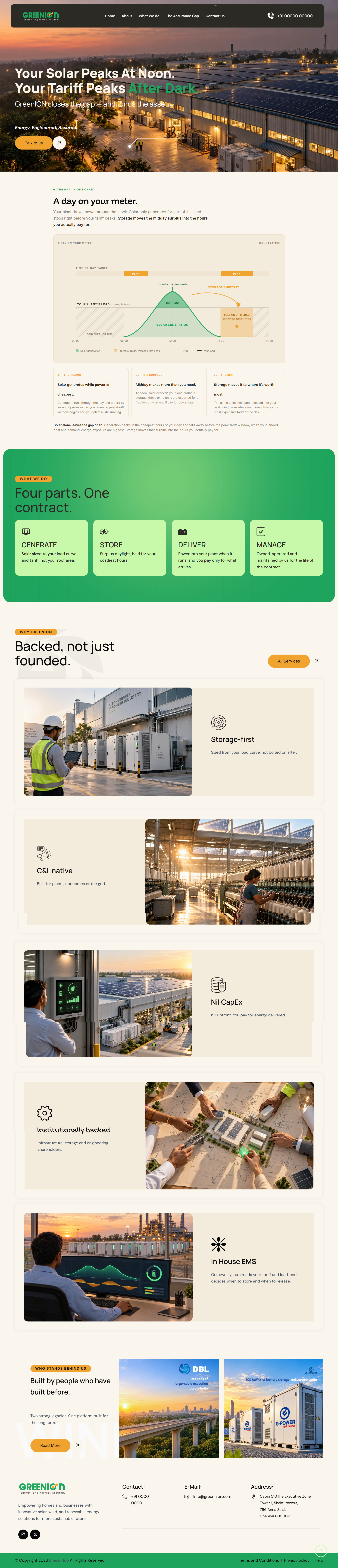 Greenion renewable energy website design