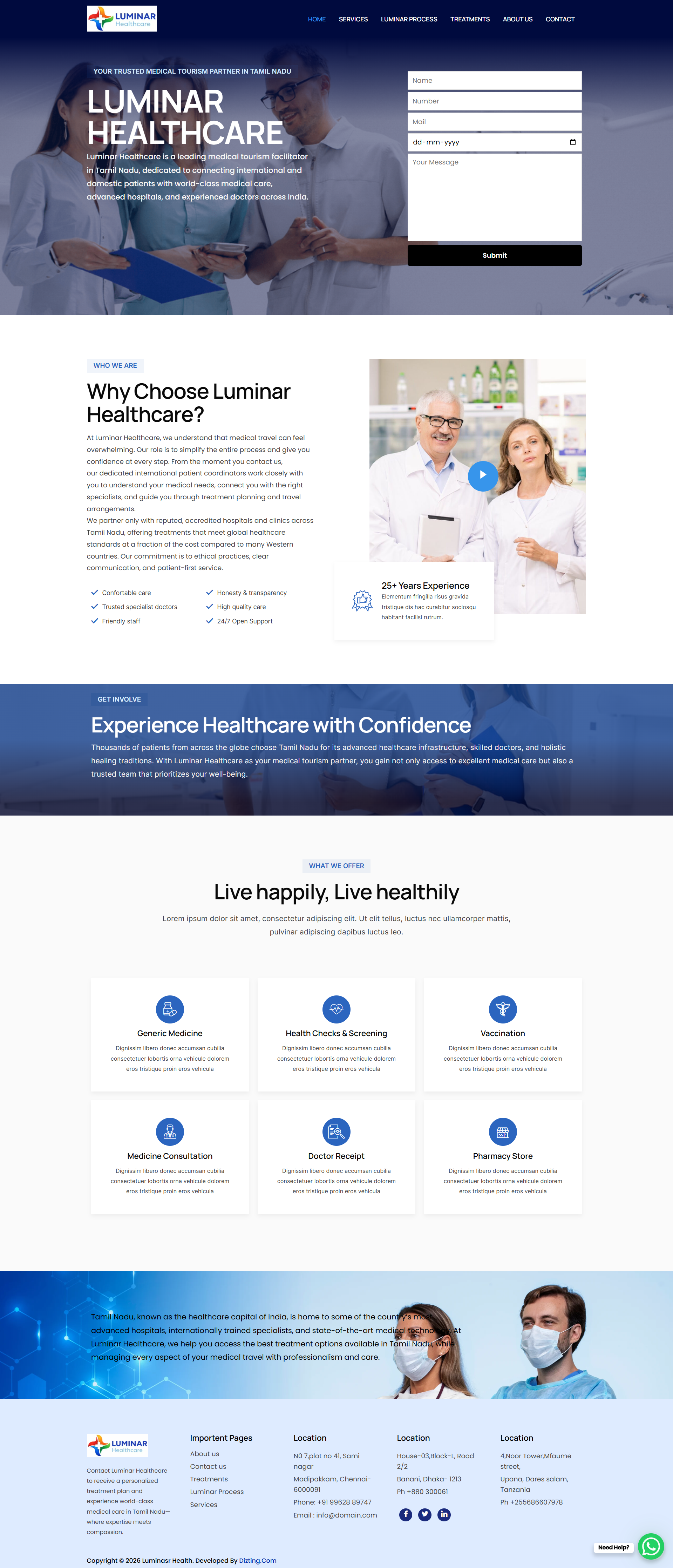 Luminar Healthcare website design