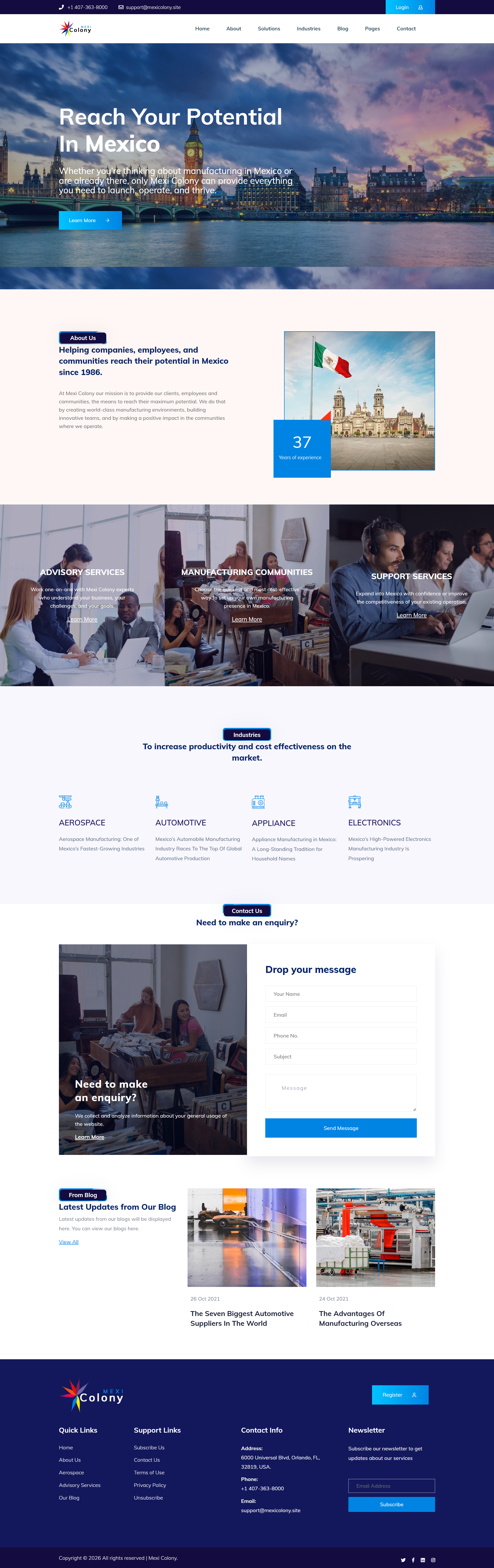 Mexico Colony website design
