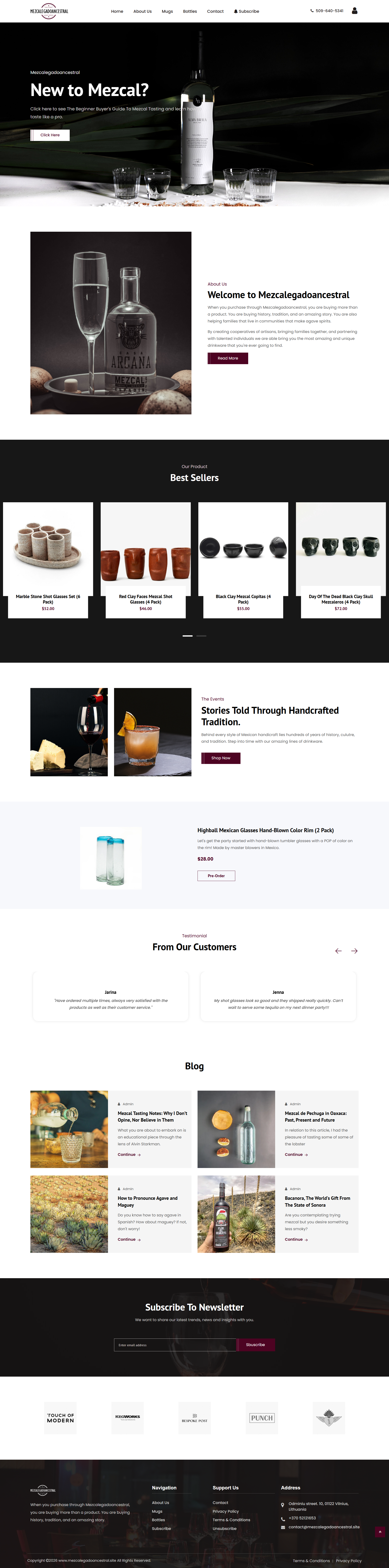 Mezcal Legado Ancestral website design